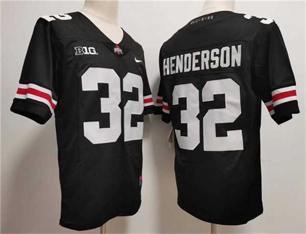 Mens Ohio State Buckeyes #32 TreVeyon Henderson Black 2023 F.U.S.E. Limited Stitched Jersey